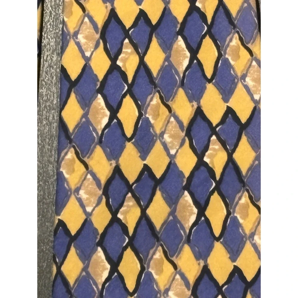 Ermenegildo Zegna Picasso a Palazzo Grassi Silk Tie Blue Yellow Harlequin Italy